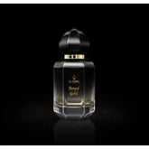 Zwart en gouden parfumflesje van El-nabil Parfum Royal Gold, exclusief parfum, verfijning belichaamt